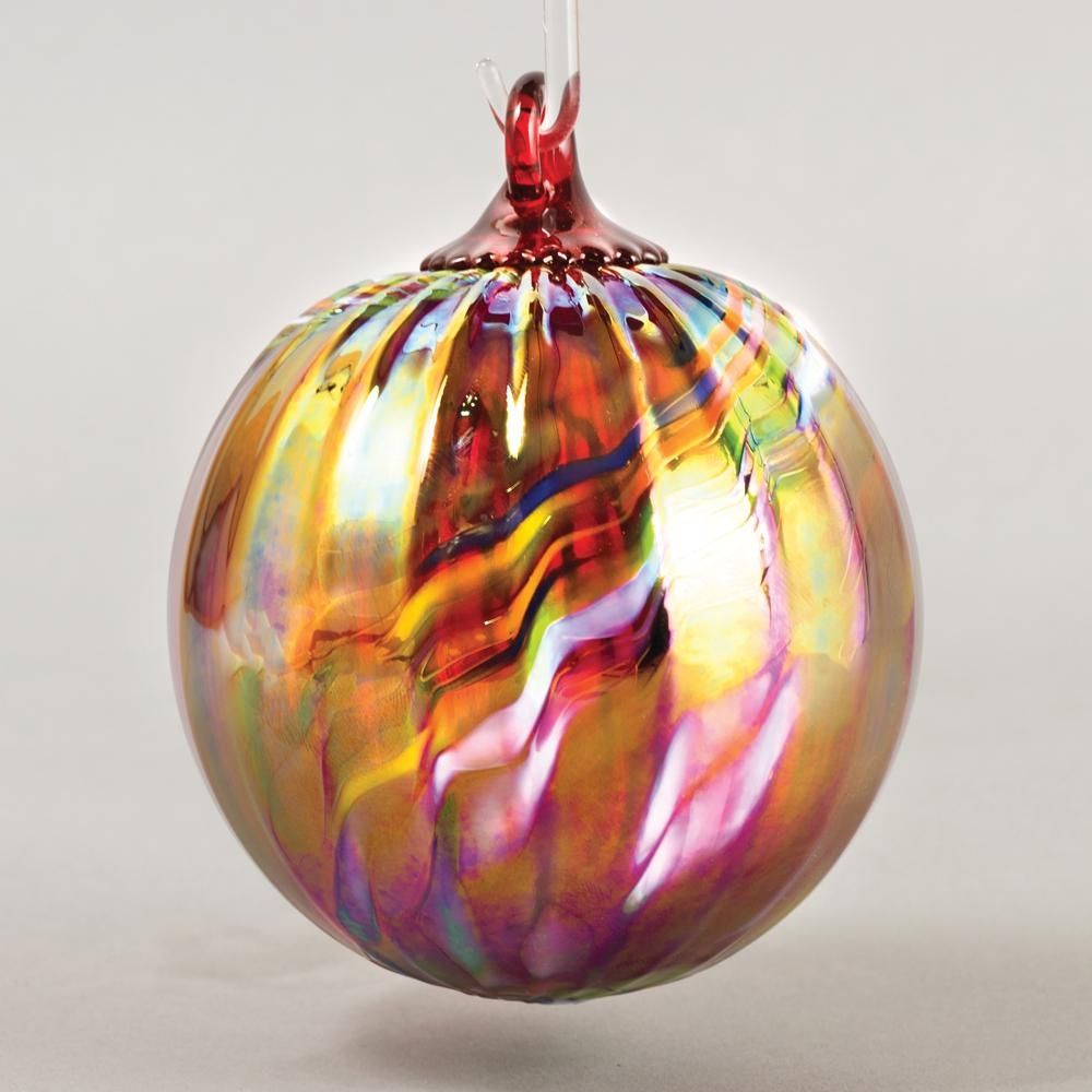 Glass Eye Studio Holiday Swirl Classic Raindrop Ornament