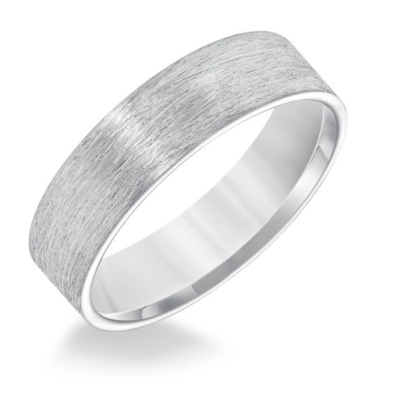 Palladium 6mm Textured Wedding Band