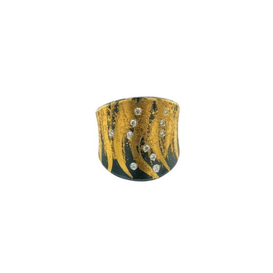 Mixed Metal & Diamond Ring