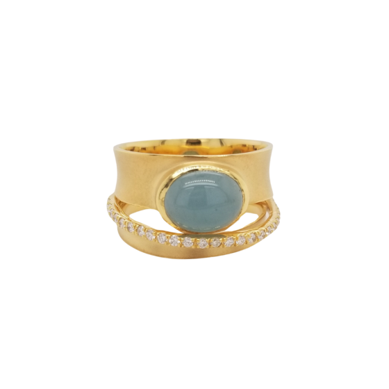 Milky Aquamarine Ring