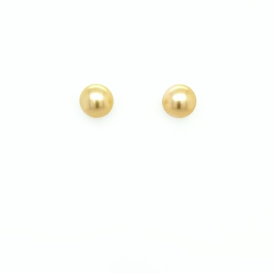 Cultured Golden South Sea Pearl Studs