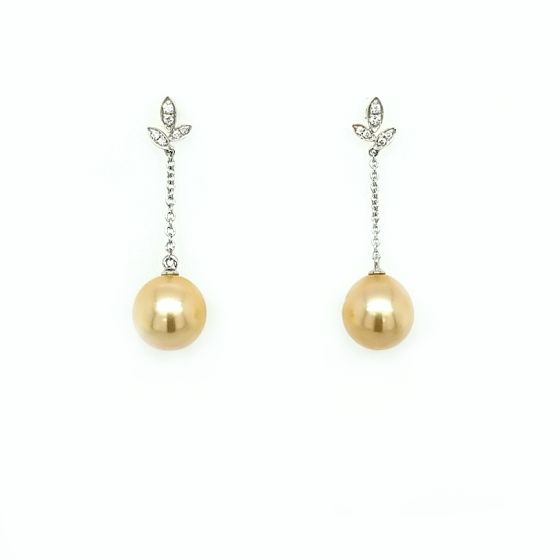 Cultured Golden South Sea Pearl Earrings