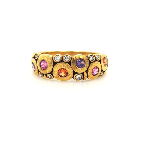 Pink, Purple, Orange Sapphire "Candy" Dome Ring