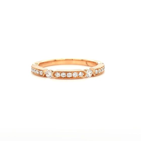 14K Pave Set Diamond Band
