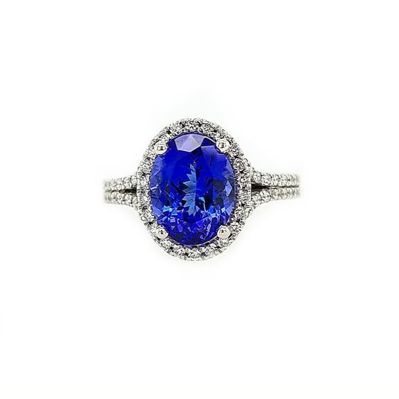 Tanzanite Halo Ring