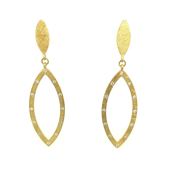 18K Dangle Diamond Earrings