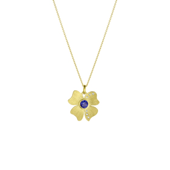 Sapphire Flower Pendant
