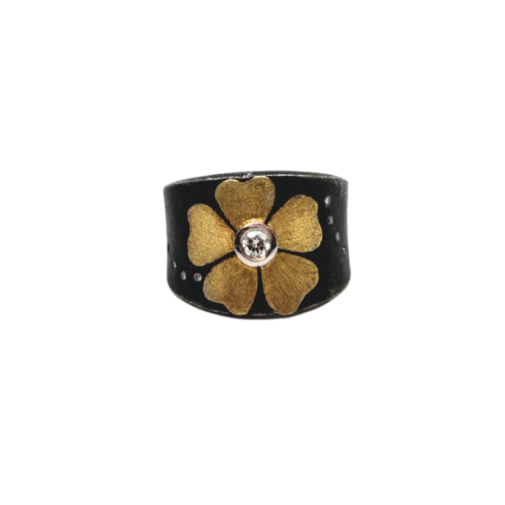 Mixed Metal Flower Ring