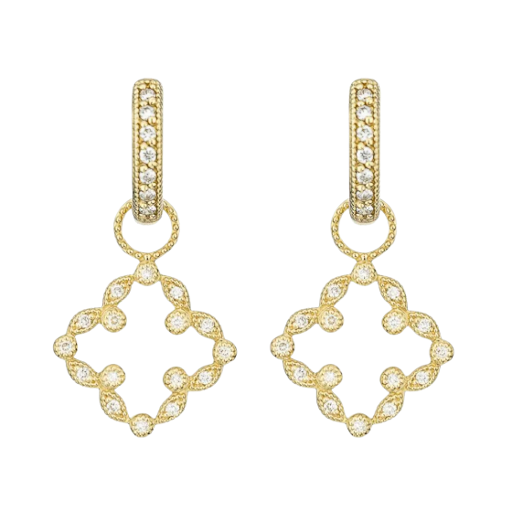 Pave Open Clover Marquise Earring Charms