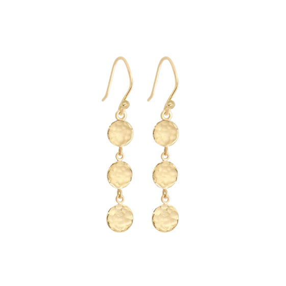 3 Mini Disc Drop Earrings