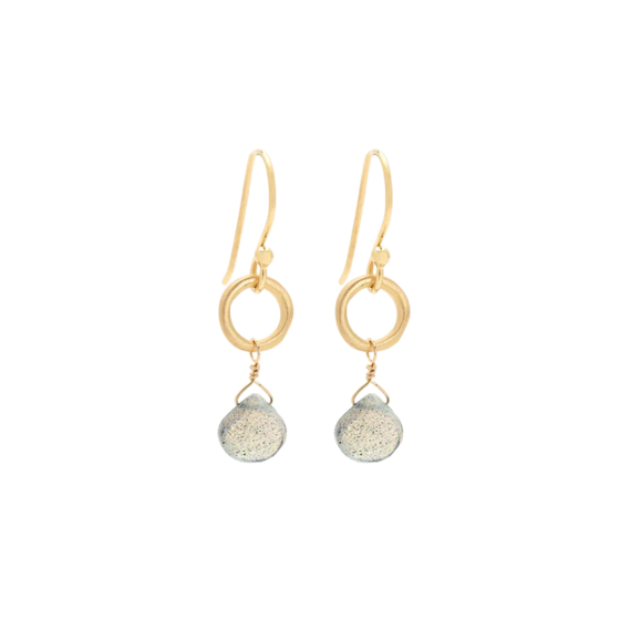 Heart Briolette Gemstone Earrings