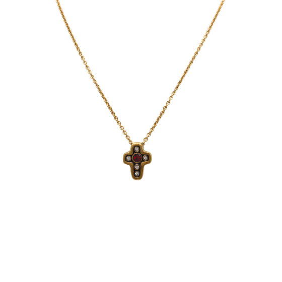 Ruby Cross Necklace