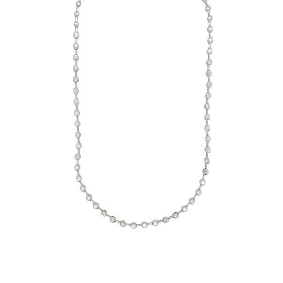 White Gold Necklace with 43 Diamonds