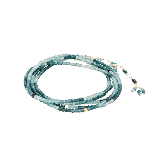 Teal Grandidierite Wrap Bracelet - Necklace