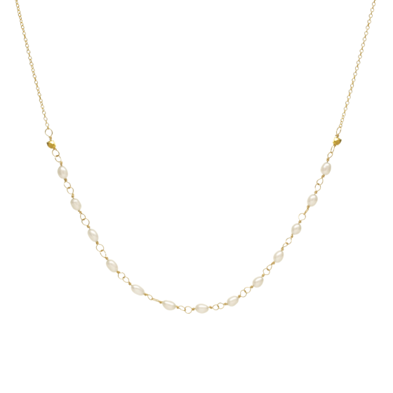 Oval Freshwater Pearl Tied Necklace