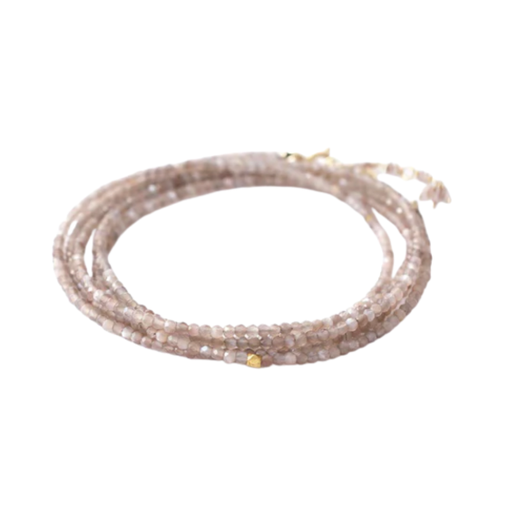 Mink Moonstone Wrap Bracelet - Necklace