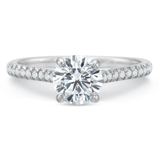 18K White Gold Diamond Engagement Ring
