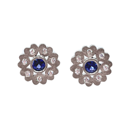Sapphire Heart Earrings