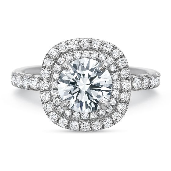 18K White Gold Diamond Engagement Ring
