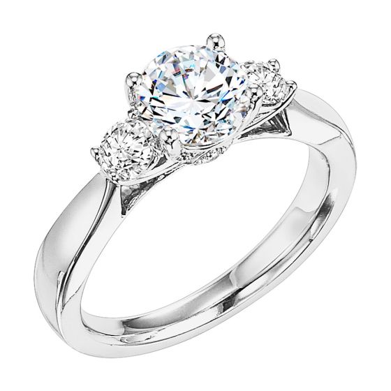 Contemporary Prong 3-Stone Engagement Ring