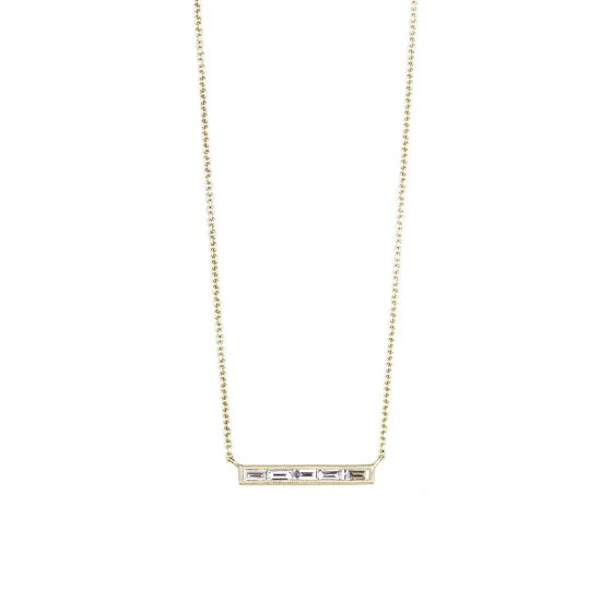 Silhouette 5 Stone White Diamond Necklace