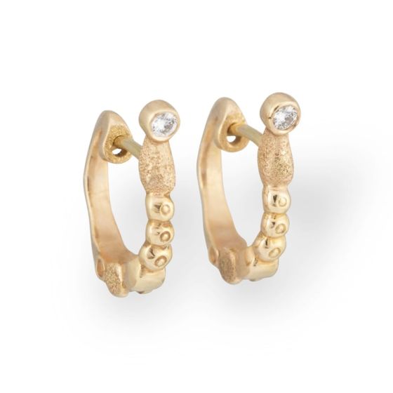 Diamond Hinged Huggie Earrings