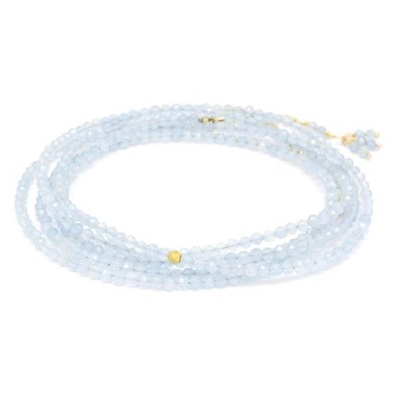 Aquamarine Wrap Bracelet - Necklace