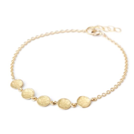 5 Hammered Disc Bracelet
