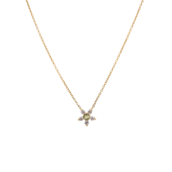 Peridot & Diamond Star Pendant