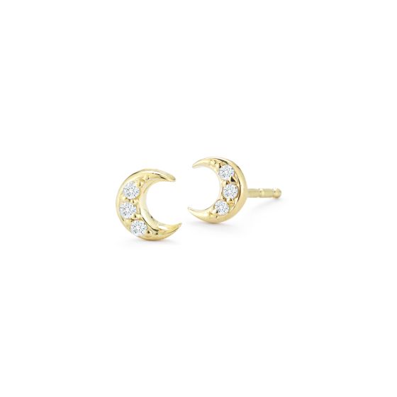 Diamond Crescent Moon Earrings