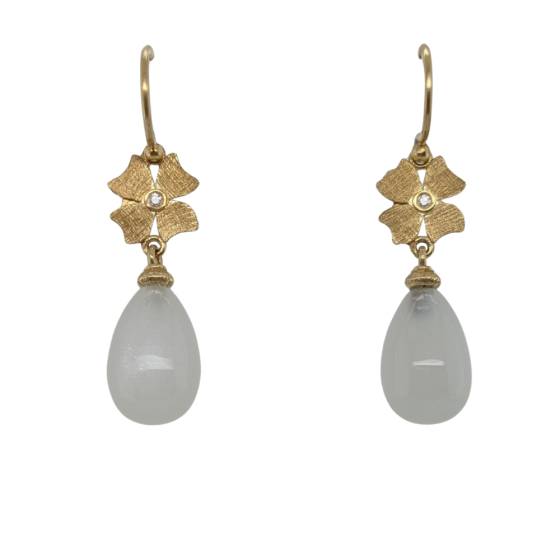 Moonstone Flower Drop Earrings