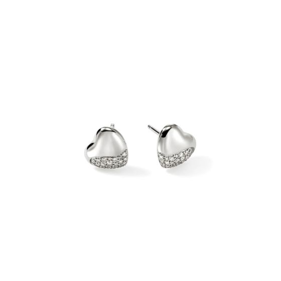Pebble Heart Stud Earring