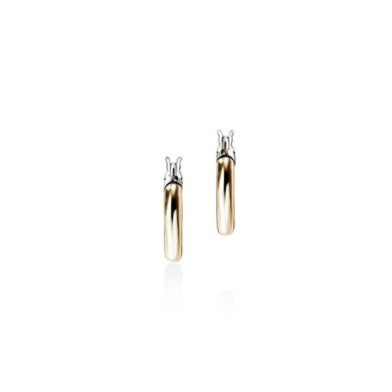 Mixed Metal Crossover Hoop Earrings