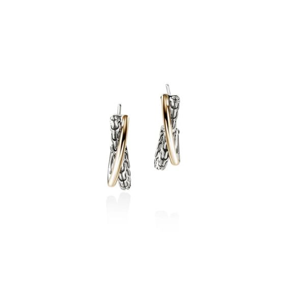 Mixed Metal Crossover Earrings