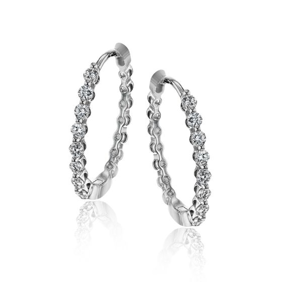 18K Diamond Hoop Earrings
