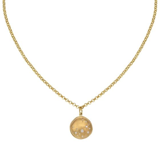 Luna' Diamond Star Coin Rolo Necklace