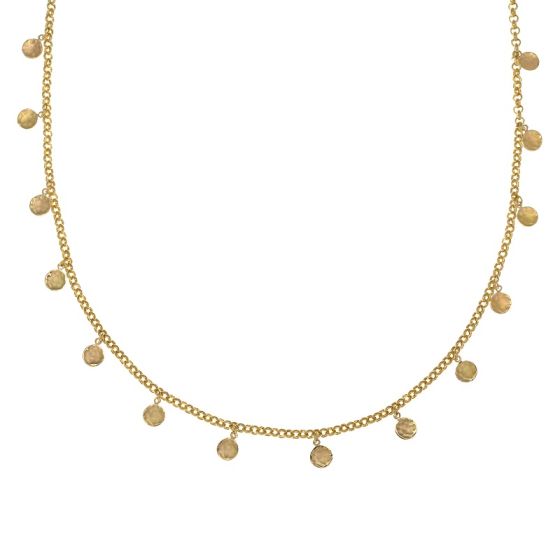 Rolo Mini Hammered Disc Station Necklace