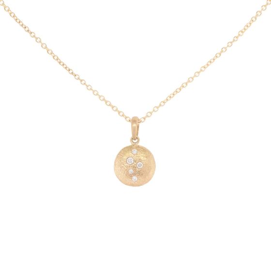 12mm 'Boulder' Dancing Diamond Disc Necklace