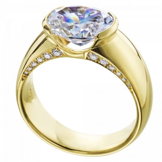 18K Yellow Gold Engagement Ring Mounting