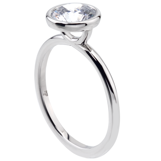 Platinum Bezel Set Engagement Ring