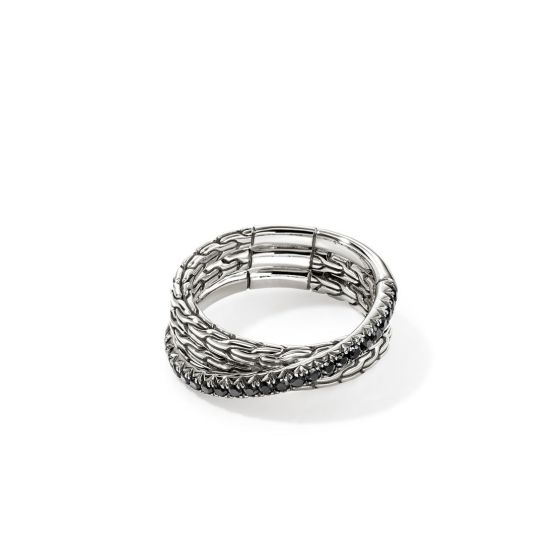 Black Sapphire Crossover Ring