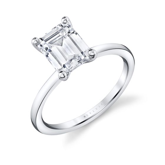 Emerald Cut Solitaire Engagement Ring - Amelia
