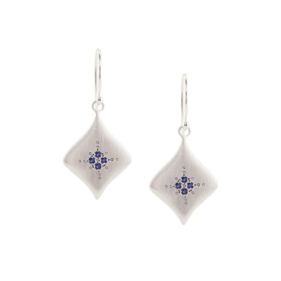 Silver Night Sapphire Earrings