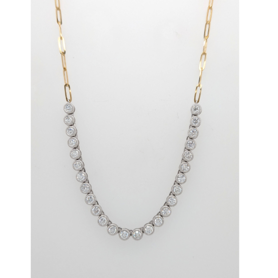 Diamond Necklace on Paperclip Chain
