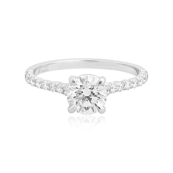18K White Gold Diamond Engagement Ring