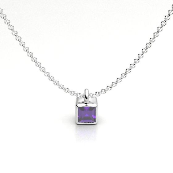 Amethyst Ice Cube Pendant