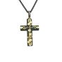 18K & Oxidized Sterling Silver Cross Pendant