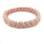 Brass Bead and Pink Leather Bracelet