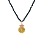 18K Black Spinel Pink Sapphire Necklace