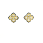 18K & Silver Diamond Flower Studs